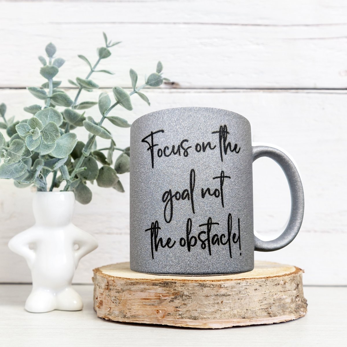 Focus on the Goal Silver Glitter Mug - Image 2