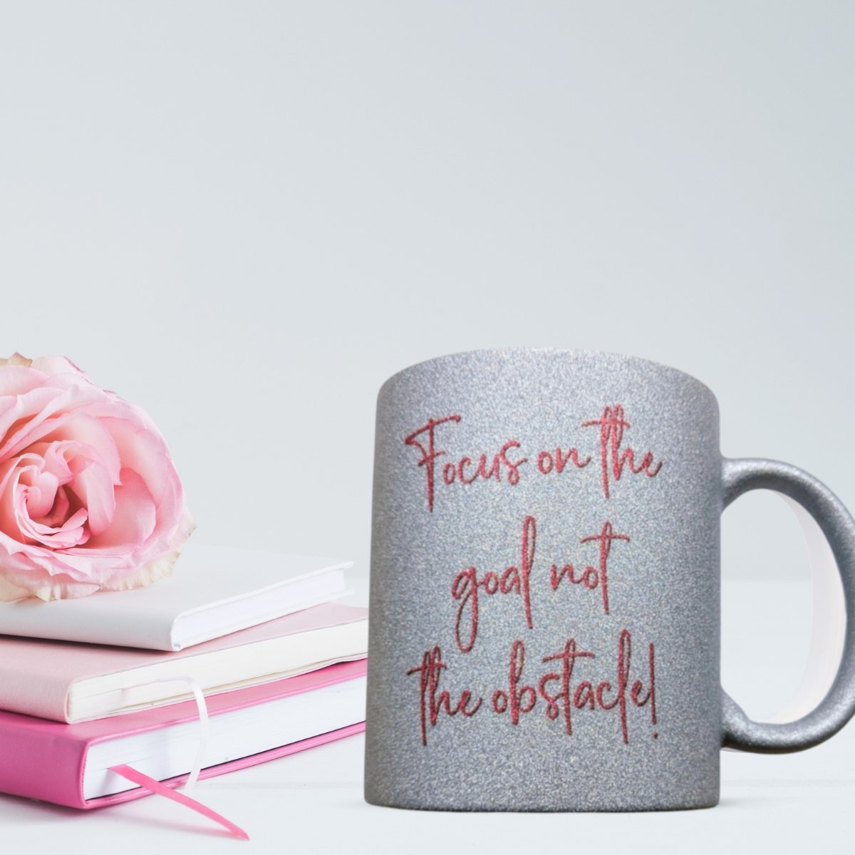 Focus on the Goal Silver Glitter Mug - Image 3